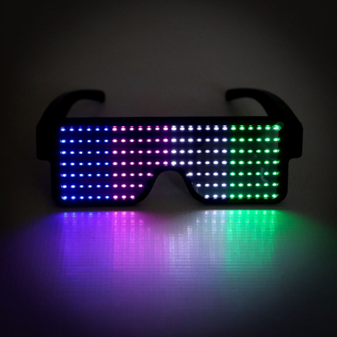 LED customizable glasses 2 Electro Glow | South Africa's Best LED Festival Gear & Rave Clothes - festivals outfits, clothes festival, festival clothing south africa, festival ideas outfits, festival outfits rave, festival wear, steam punk goggle, rave glasses, outfit for a rave, kaleidoscope glasses, diffraction glasses, clothes for a rave, rave sunglasses, spectral glasses, rave goggles, clothes for a rave, rave clothing south africa, festival wear south africa, accessories festival, rave sunglasses